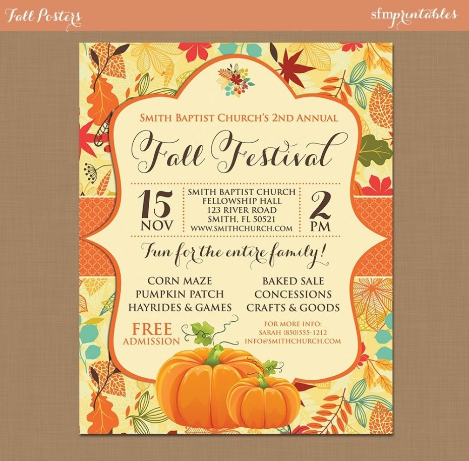 Fall Festival Flyer Templates Free | Penaime - Free Printable Fall Festival Flyer Templates