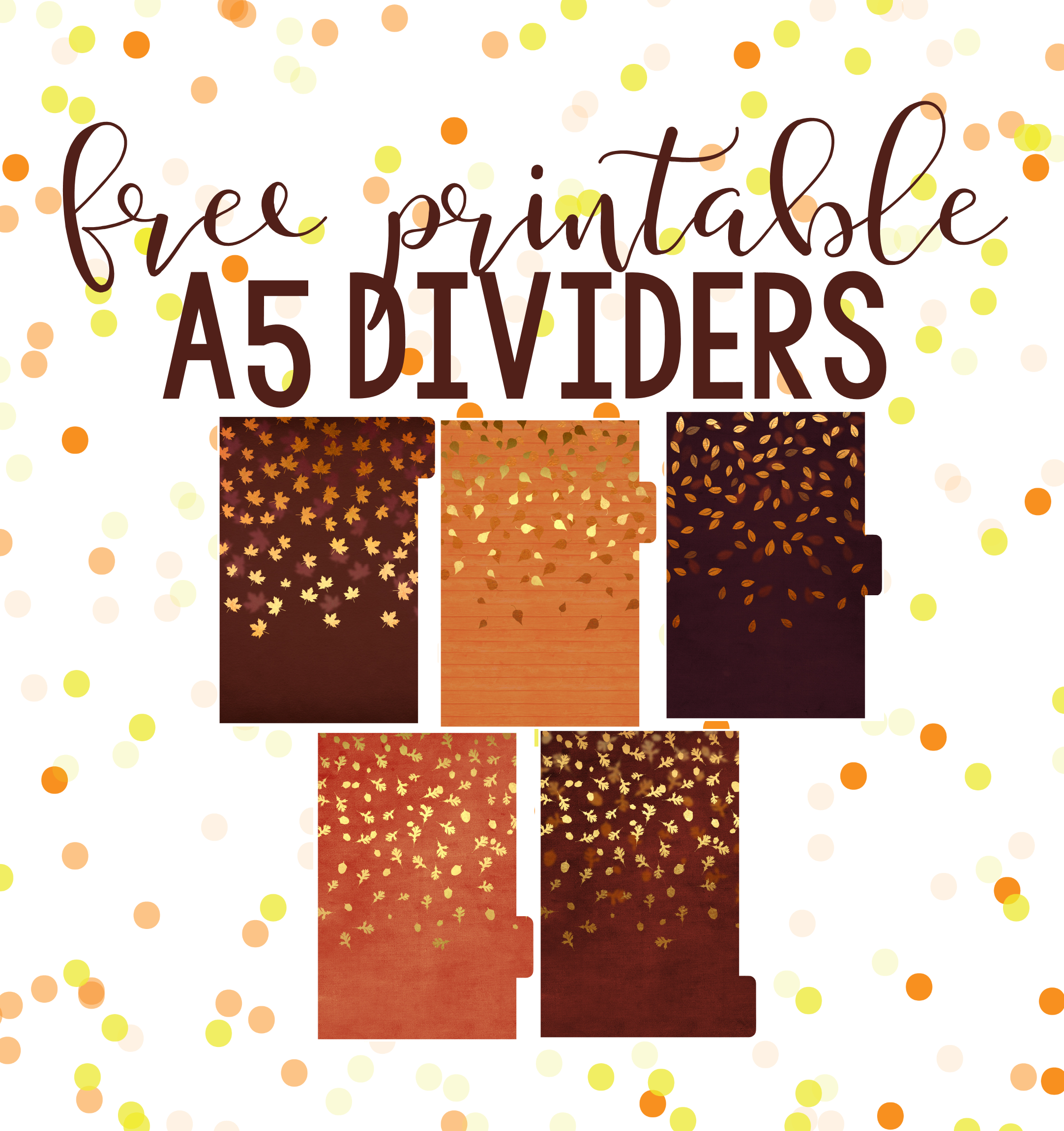 Fall Freebies! Free Printable Dividers &amp;amp; Dashboards! - Planning Inspired - Free Printable Dividers