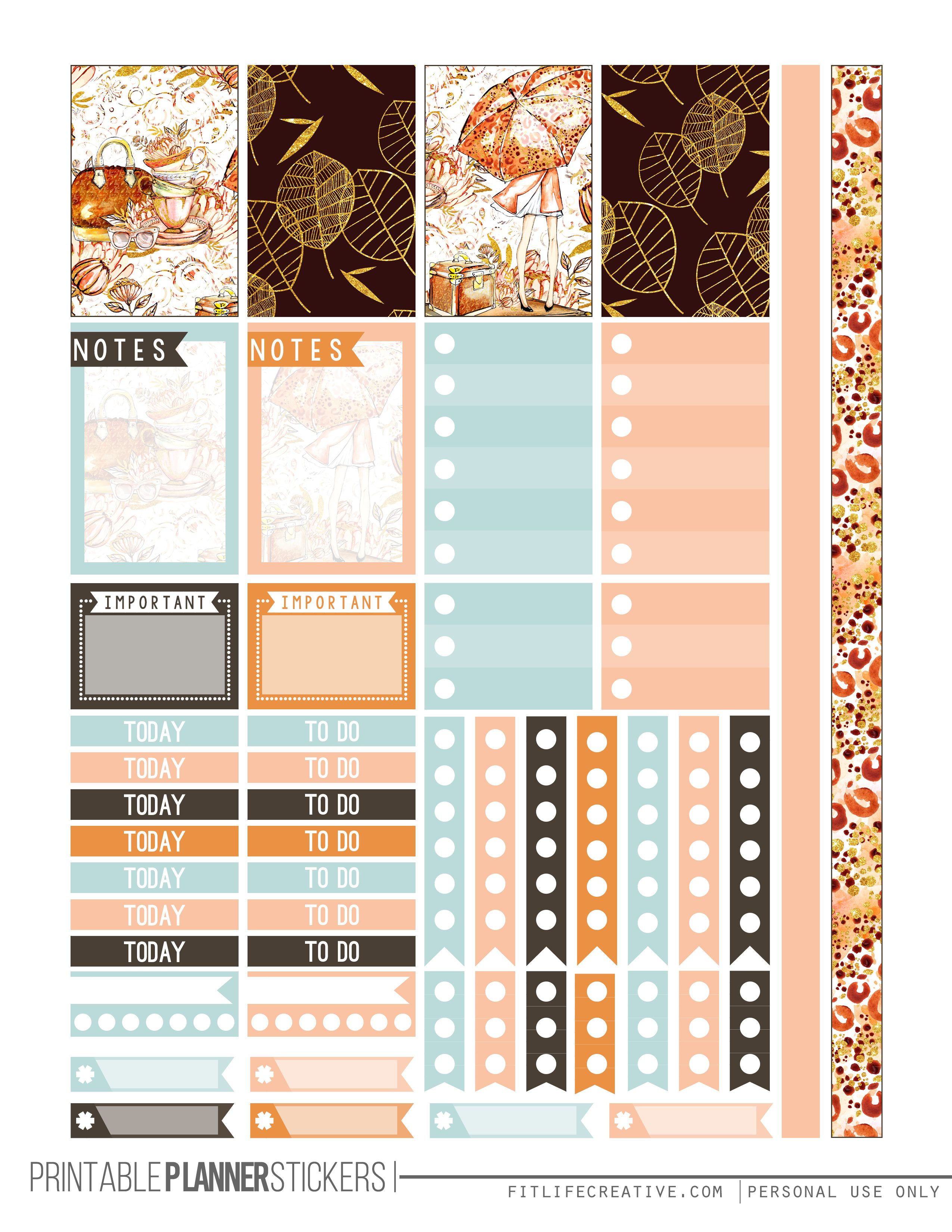 Fall Glam Free Printable Planner Stickers For The Classic Size Happy - Happy Planner Free Printable Stickers