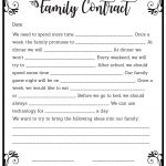 Family Contract Free Printable: Fill In The Blank Contract For Kids   Free Printable Contracts