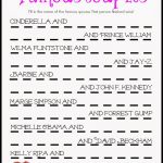 Famous Couples Bridal Shower Game (Free Printable) | Frugal And   Free Printable Bridal Shower Games And Activities