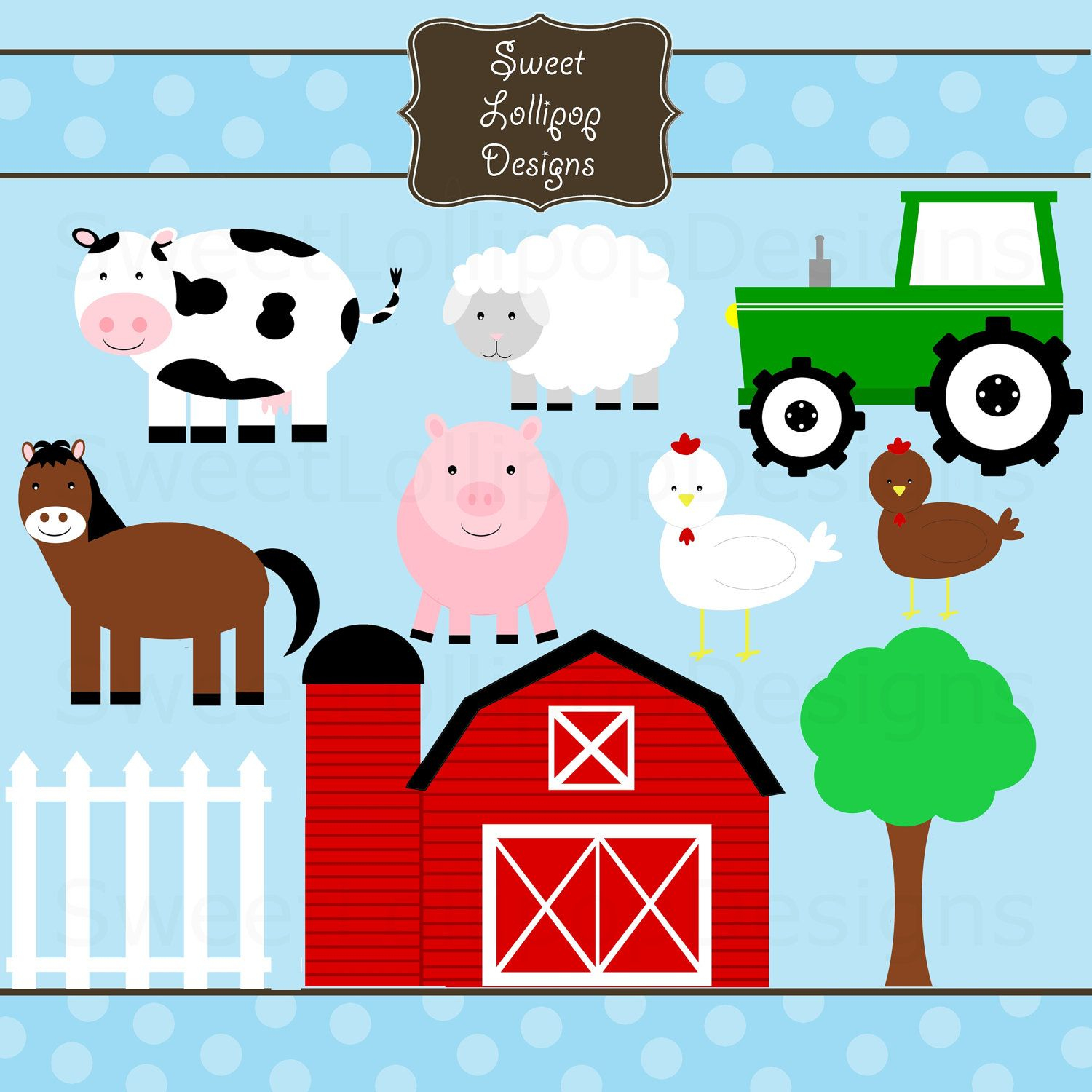 Farm Animal Free Printables | Farm Animals Digital Clip Art Clipart - Free Printable Farm Animal Pictures
