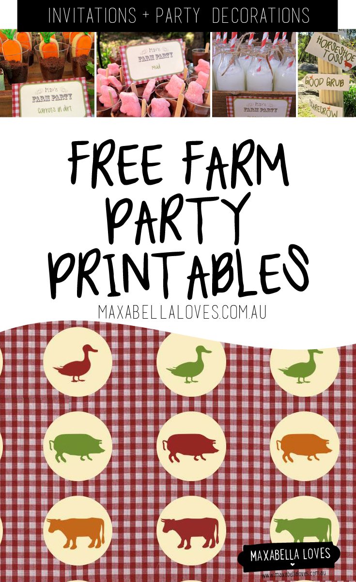 Farm Party Free Printables | Maxabella Loves - Free Printable Farm Birthday Invitations