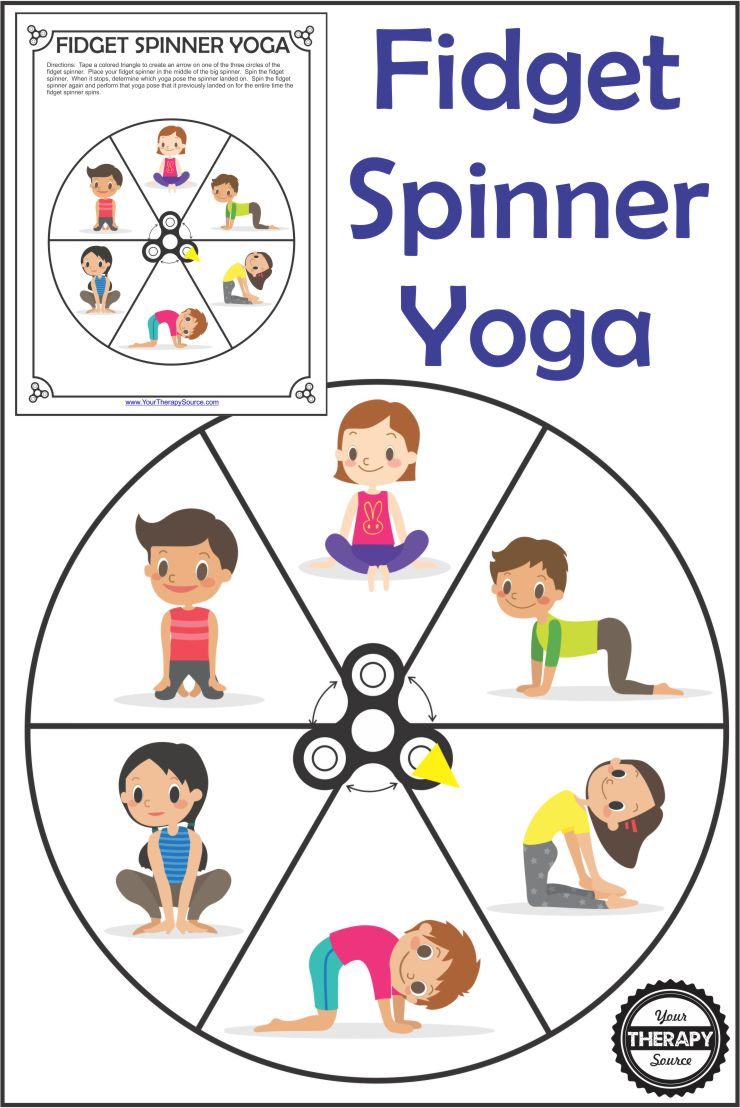 Fidget Spinner Yoga - Free Printable - Your Therapy Source - Free Printable Yoga Poses