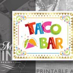 Fiesta Party Sign Printables Taco Bar Sign Downloads | Etsy   Free Printable Taco Bar Signs