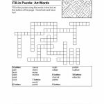 Fill In Puzzle: Art Words   Free Printable Learning Activities For   Free Printable Word Winks