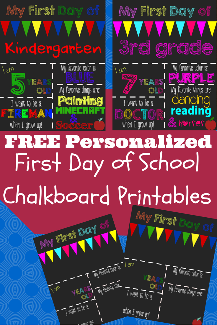 First Day Of School Printable Chalkboard Sign | School | Pinterest - Free Printable Custom Signs