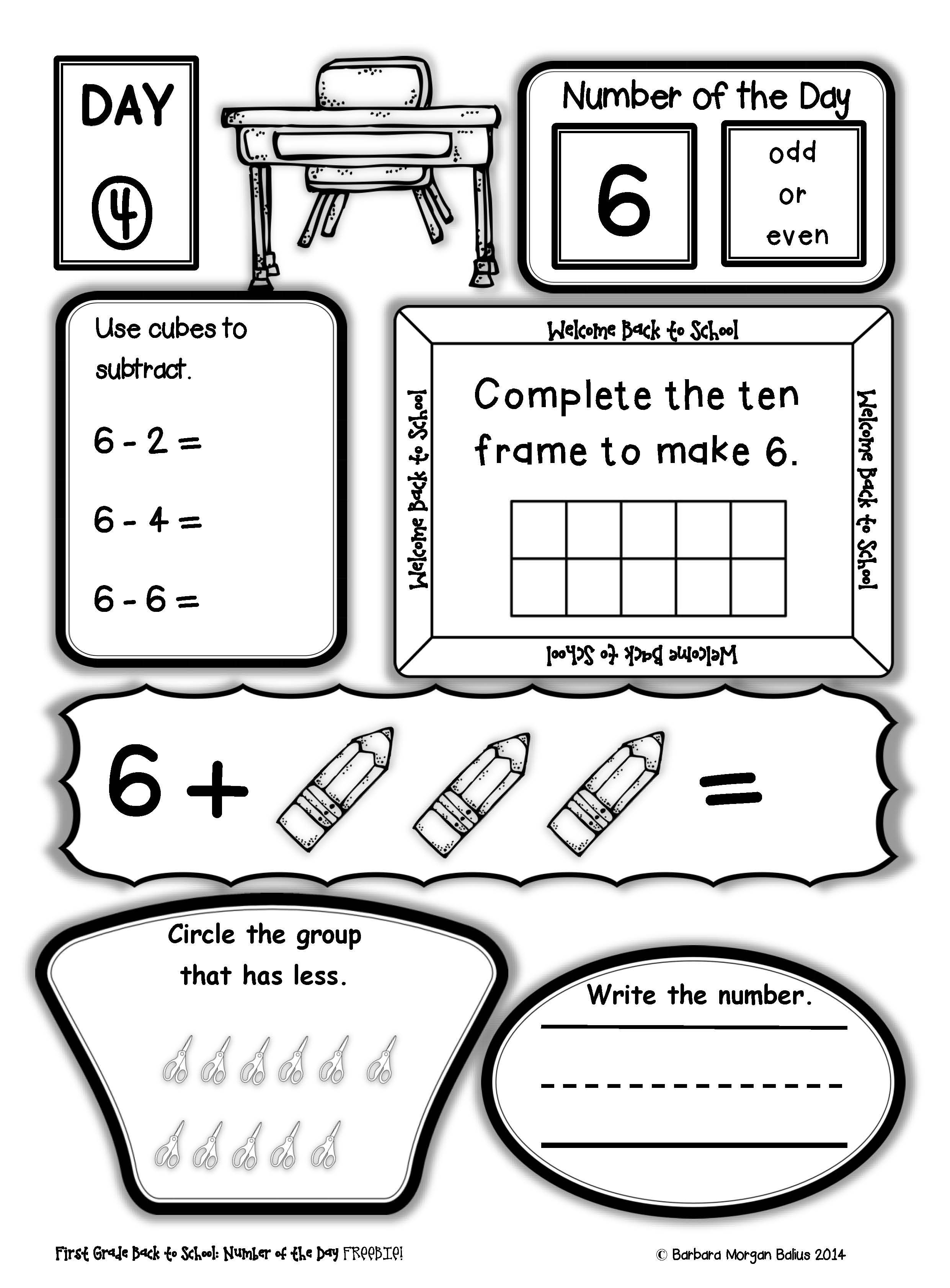Free Printable Number Of The Day Worksheets