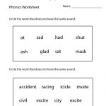 First Grade Phonics Worksheet Printable. The Bottom Part Is Advanced   Free Printable Grade 1 Phonics Worksheets
