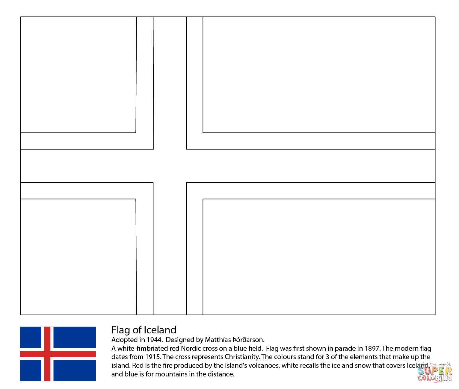 Flag Of Iceland Coloring Page | Free Printable Coloring Pages - Free Printable Pictures Of Flags Of The World
