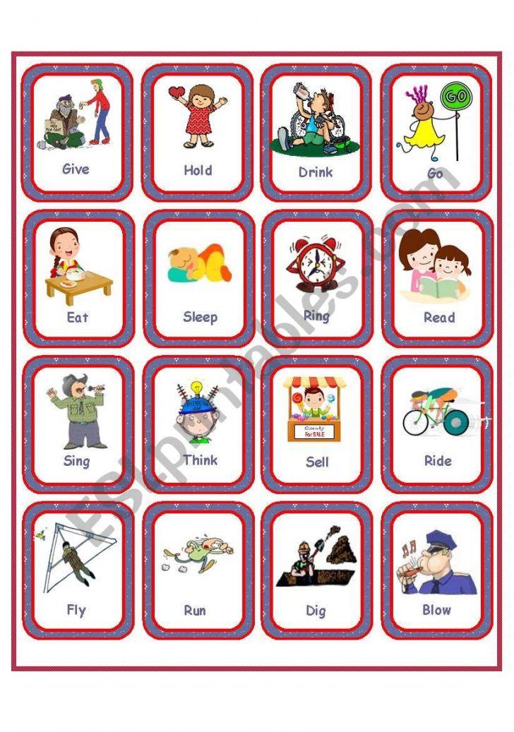 Flashcards - Irregular Verbs - Set 1 - Esl Worksheetanna P - Irregular ...