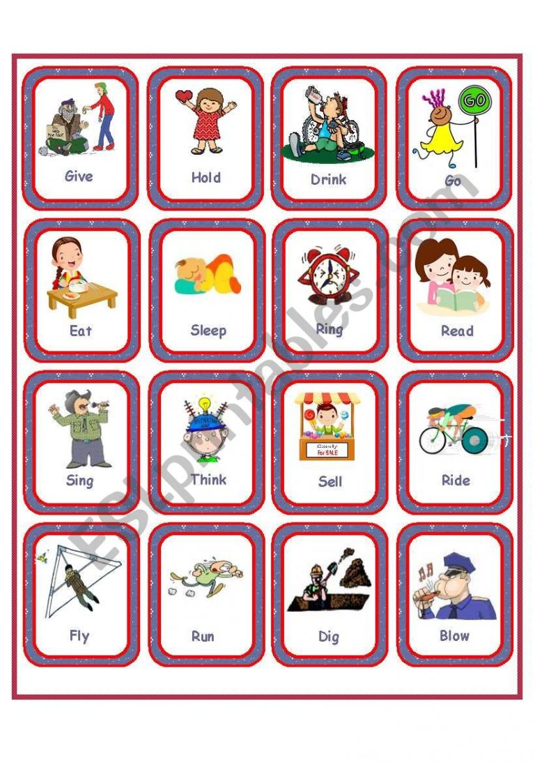 Flashcards - Irregular Verbs - Set 1 - Esl Worksheetanna P - Irregular 