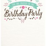 Flat Floral   Free Printable Birthday Invitation Template   Free Printable Birthday Invitation Cards