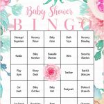 Floral Baby Bingo Cards   Printable Download   Prefilled   Spring   Baby Bingo Game Free Printable
