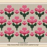 Flower Border (14) , Free And Easy Printable Cross Stitch Pattern   Free Printable Cross Stitch Patterns Flowers