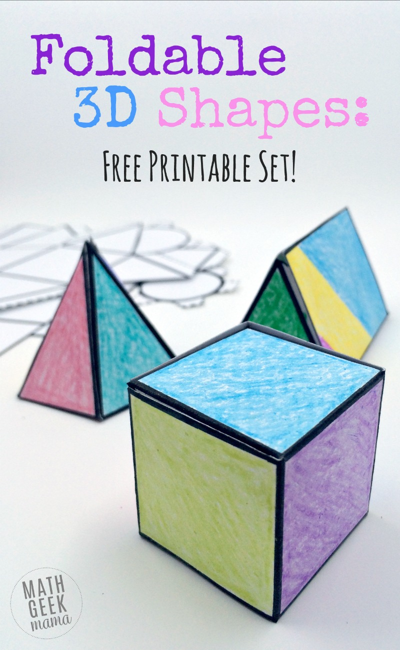 Foldable 3D Shapes Free Printable Nets Free Printable Geometric Shapes Free Printable