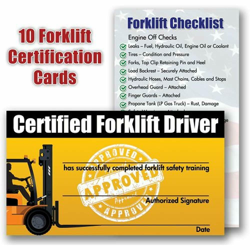 Printable Forklift Certification Card Template Free FREE PRINTABLE