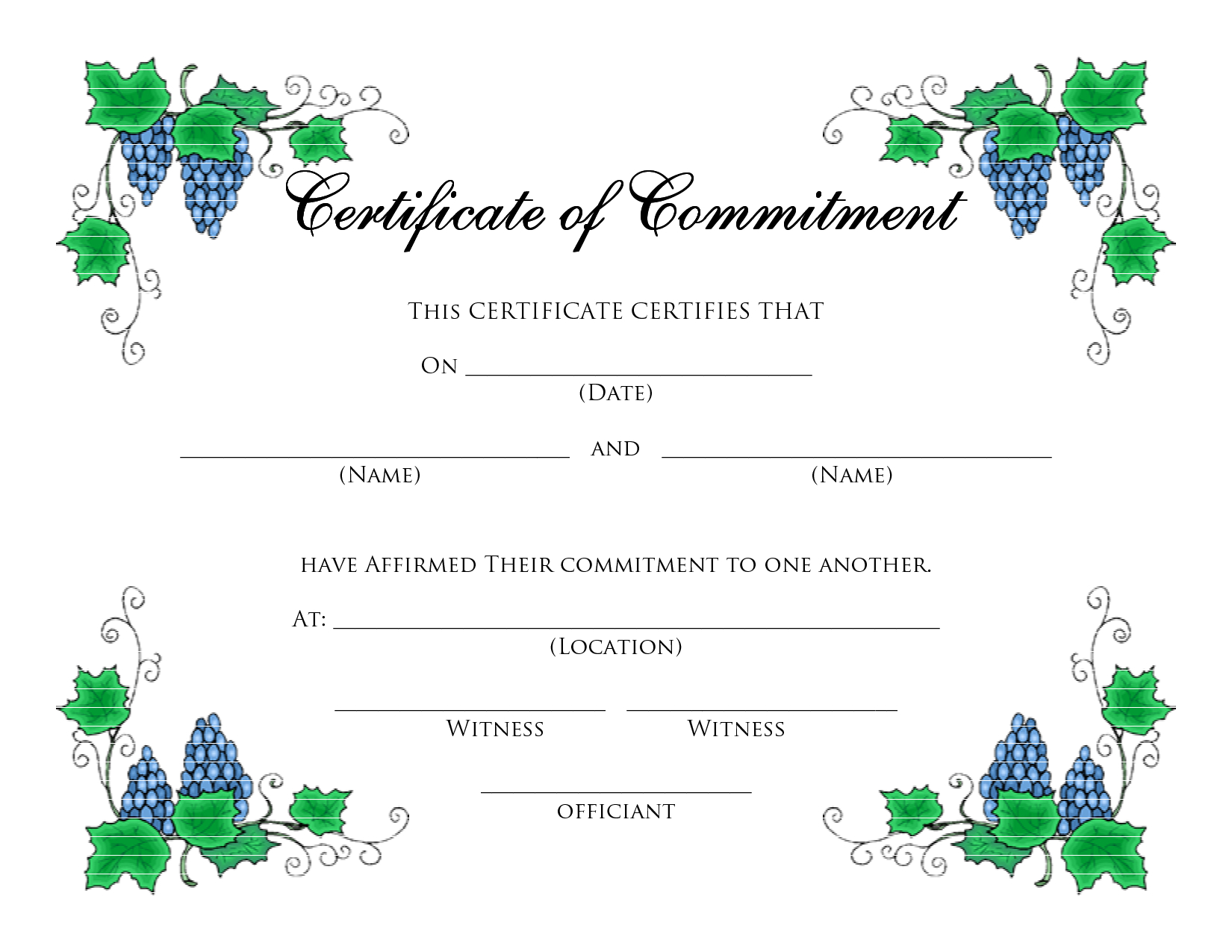 Format-Certificate-Templates-Formatted-For-Microsoft - Commitment Certificate Free Printable