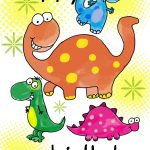 Four Cute Dinosaurs Birthday Card | Greetings Island   Free Printable Birthday Cards For Kids