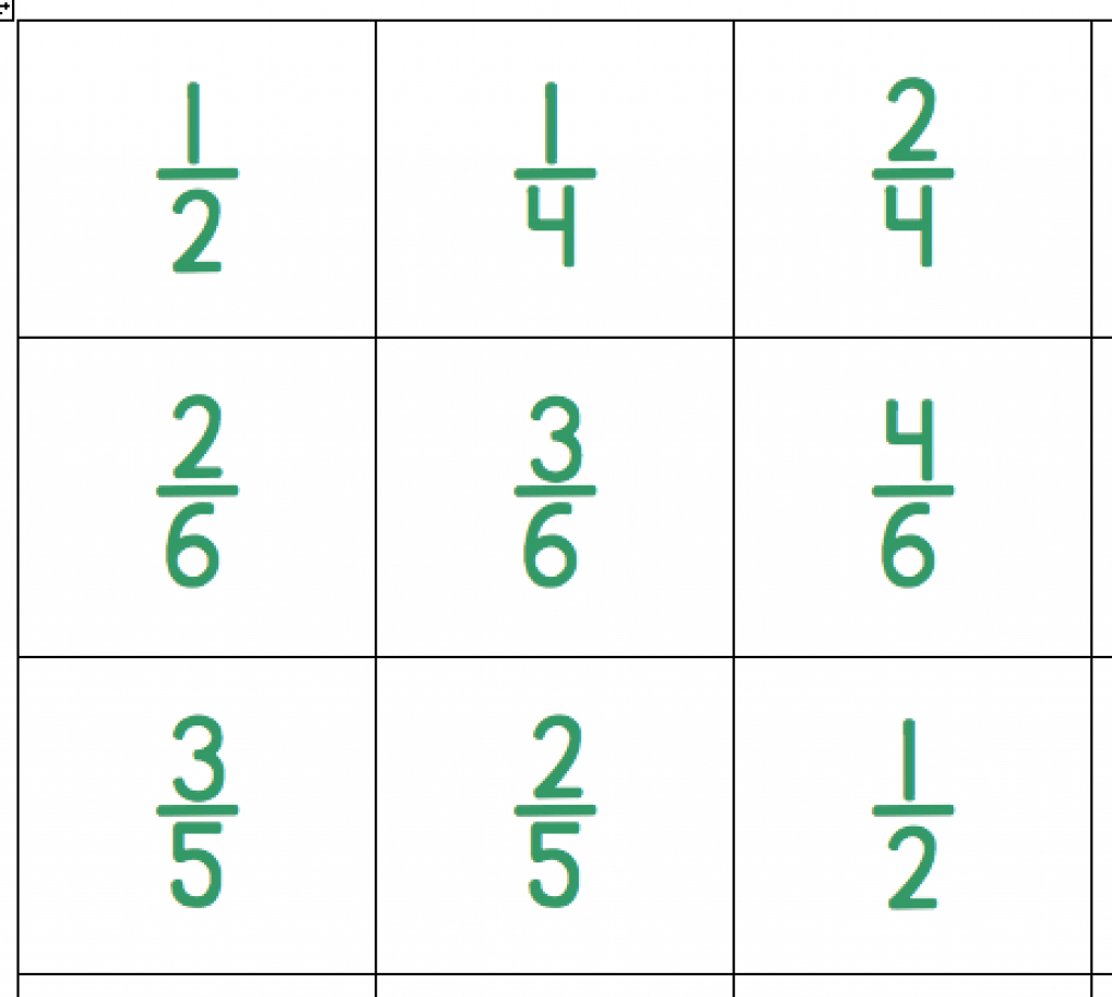 The 10 Best Primary School Classroom Bingo Games Fraction Bingo 