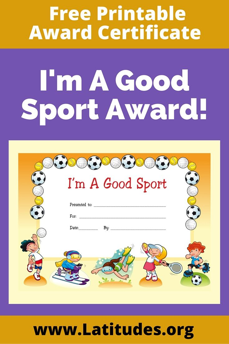 Free Award Certificate - I&amp;#039;m A Good Sport (Primary | Rewarding Good - Good Behaviour Certificates Free Printable