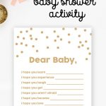 Free Baby Shower Printable – Gold Glitter Wishes For Baby   Instant   Free Printable Baby Registry Cards