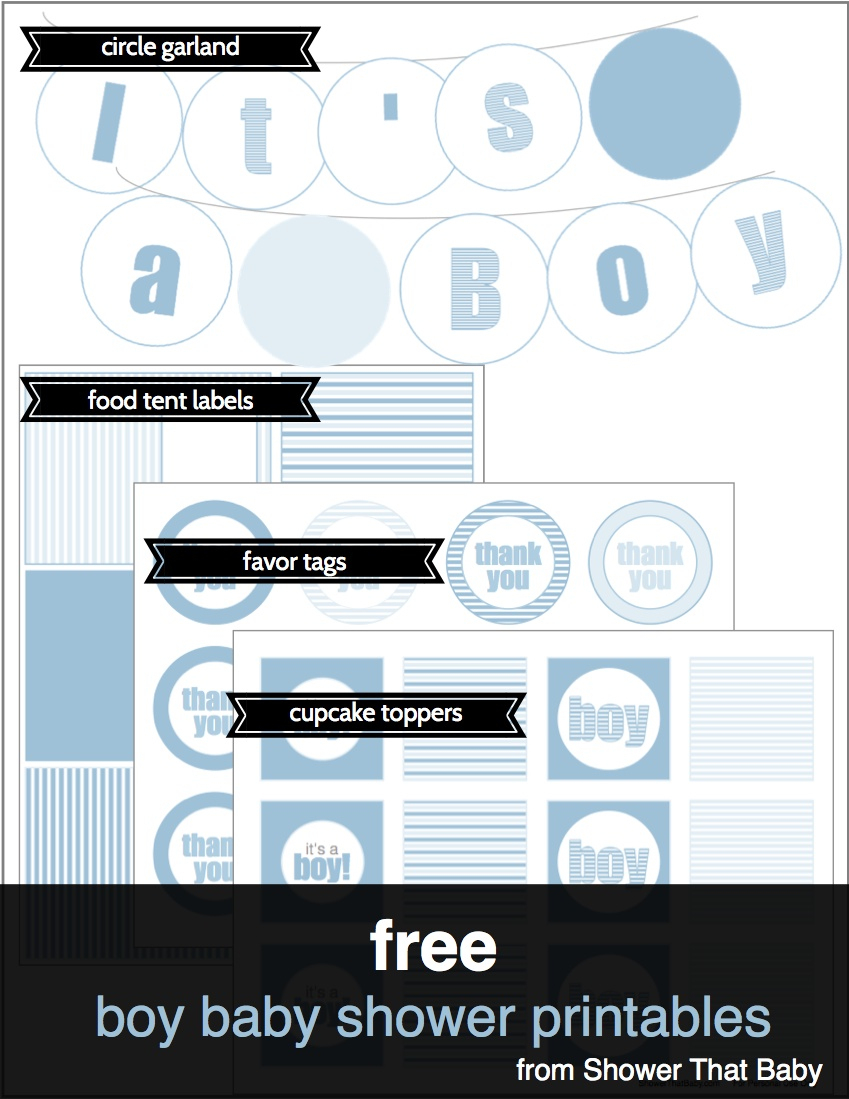 Free Baby Shower Printables | Shower That Baby - Free Printable Baby Shower Decorations For A Boy