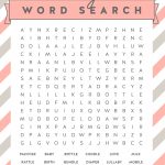 Free Baby Shower Word Search Puzzles   Free Printable Baby Shower Word Search