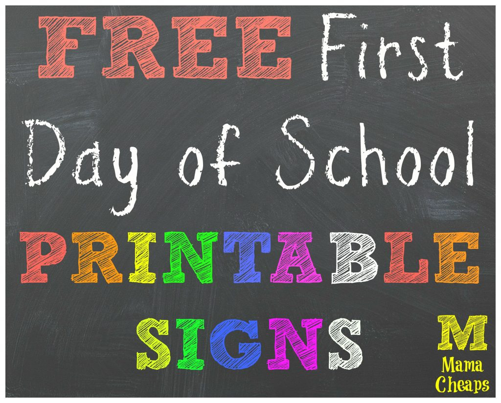 Free Back To School Printable Chalkboard Signs For First Day Of - Free Printable First Day Of School Chalkboard Signs