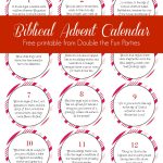 Free Biblical Advent Calendar Printable | The Party Teacher   Free Printable Nativity Story