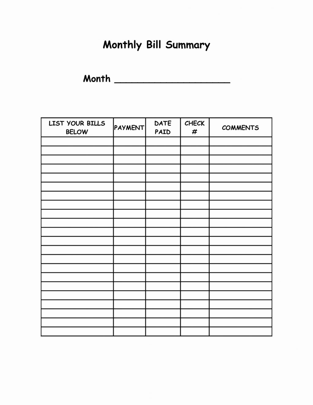 Free Bill Payment Spreadsheet Schedule Payoff Monthly | Pywrapper - Free Printable Monthly Bill Payment Worksheet