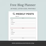 Free Blog Planner, Printable Pdf | Georgia Lou Studios   Free Printable Blog Planner