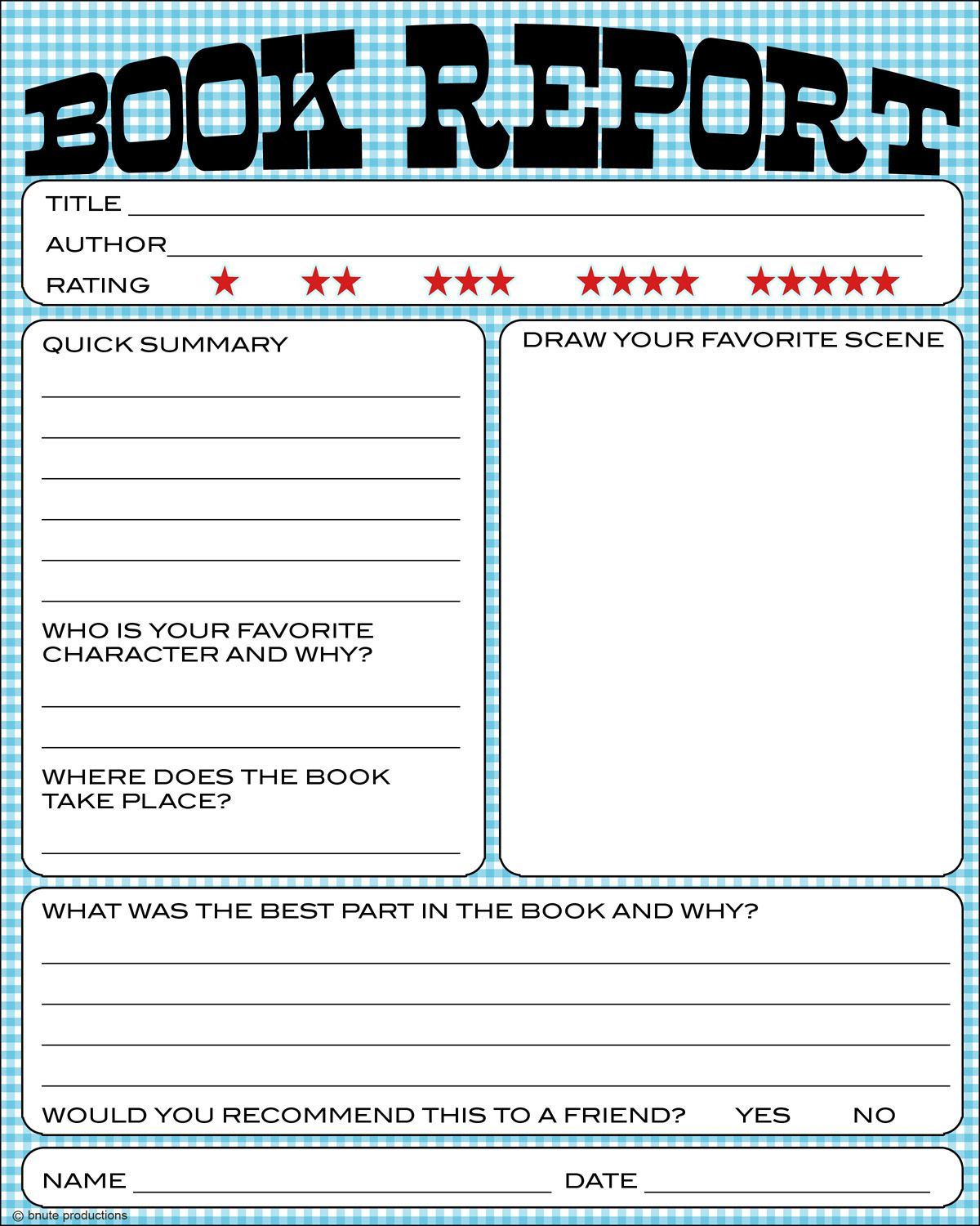Free Book Report Printable - Great For Lower Primary Grades. It Also - Book Report Template Free Printable