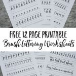 Free Brush Lettering Worksheets | Lettering | Pinterest | Brush   Free Printable Calligraphy Worksheets