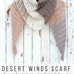 Free Caron Cakes Crochet Pattern   Desert Winds Triangle Scarf   Free Printable Crochet Scarf Patterns