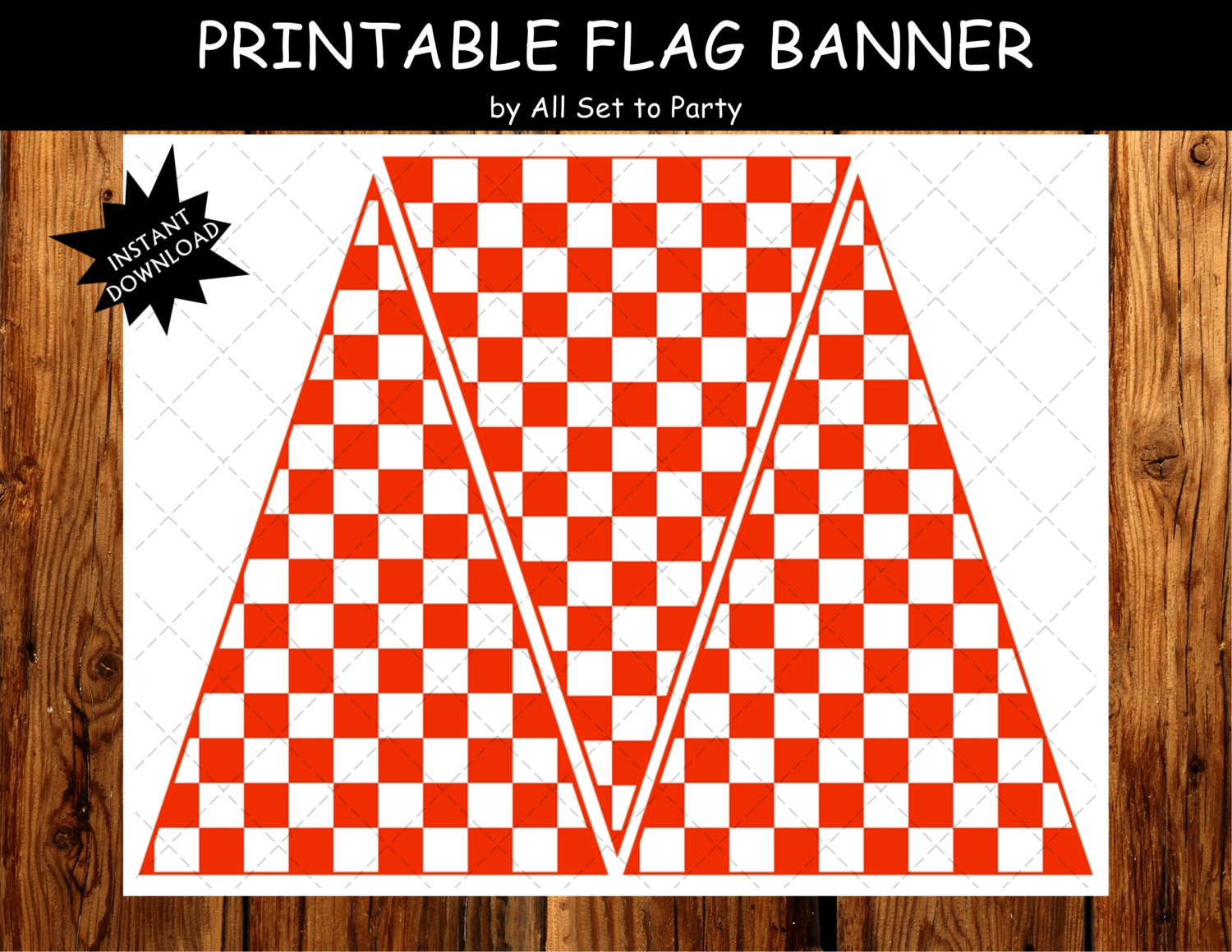 Free Printable Checkered Flag Banner