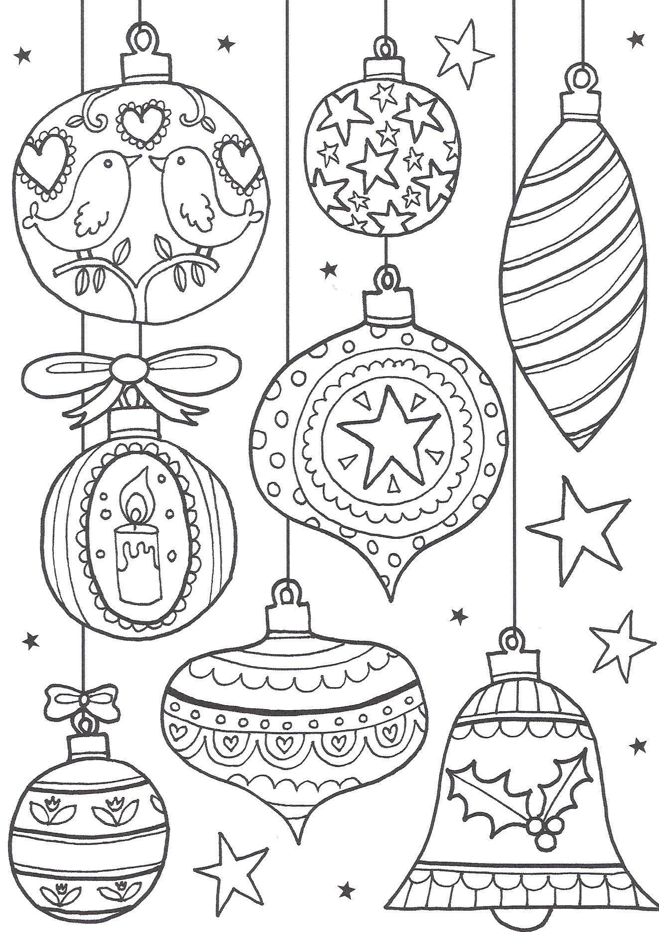 Free Christmas Colouring Pages For Adults – The Ultimate Roundup - Free Printable Christmas Ornaments Stencils
