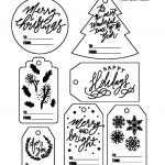 Free Christmas Gift Tag Printable   Bw   Stripes & Sprinkles   Christmas Gift Tags Free Printable Black And White