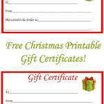 Free Christmas Printable Gift Certificates | Gift Ideas | Pinterest   Free Printable Christmas Gift Voucher Templates