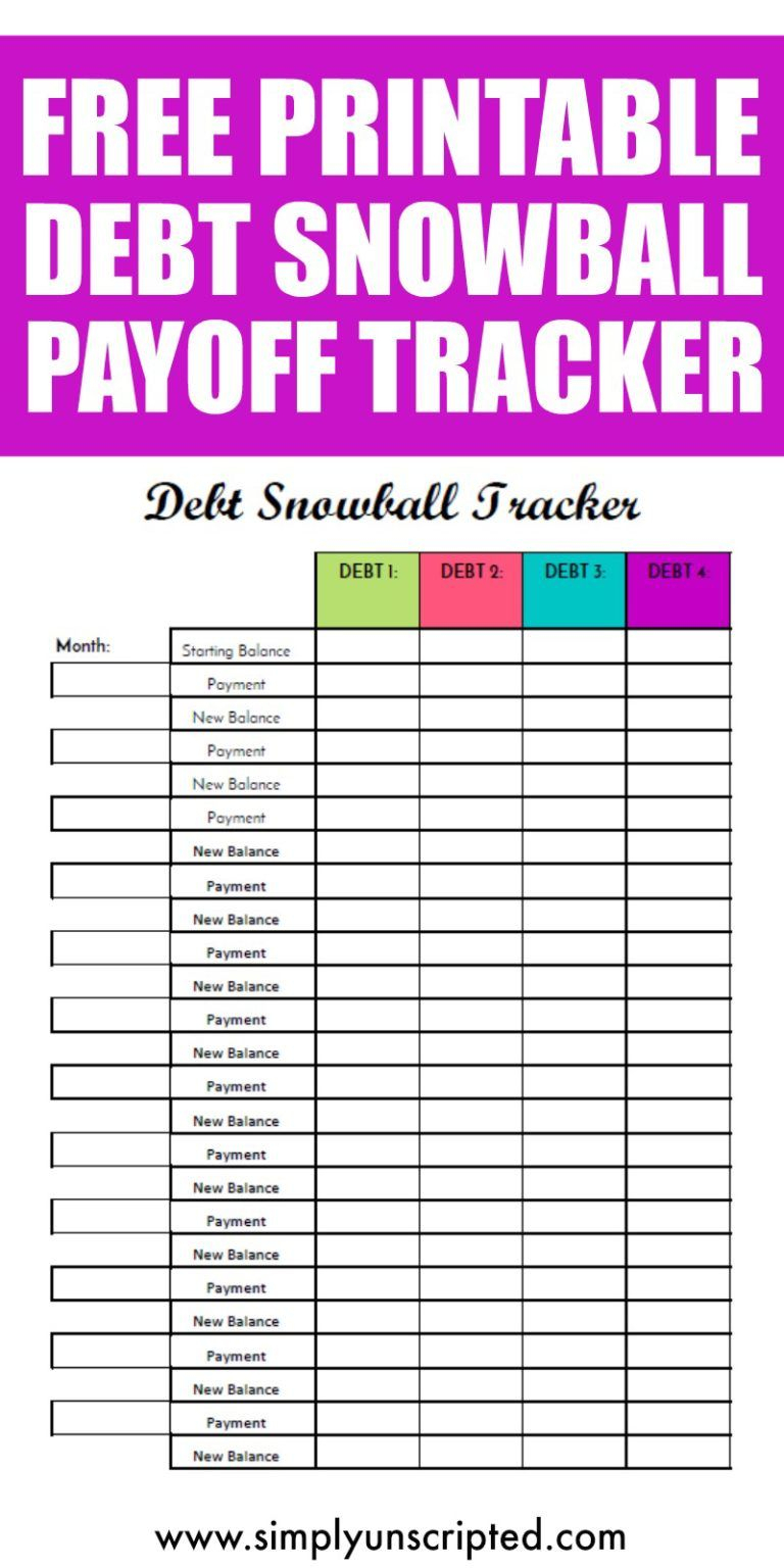 Free Debt Snowball Printable Worksheet: Track Your Debt Payoff - Free Printable Debt Payoff Worksheet