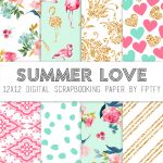 Free Digital Scrapbook Paper Summer Love | Planner Printables   Free Printable Paper