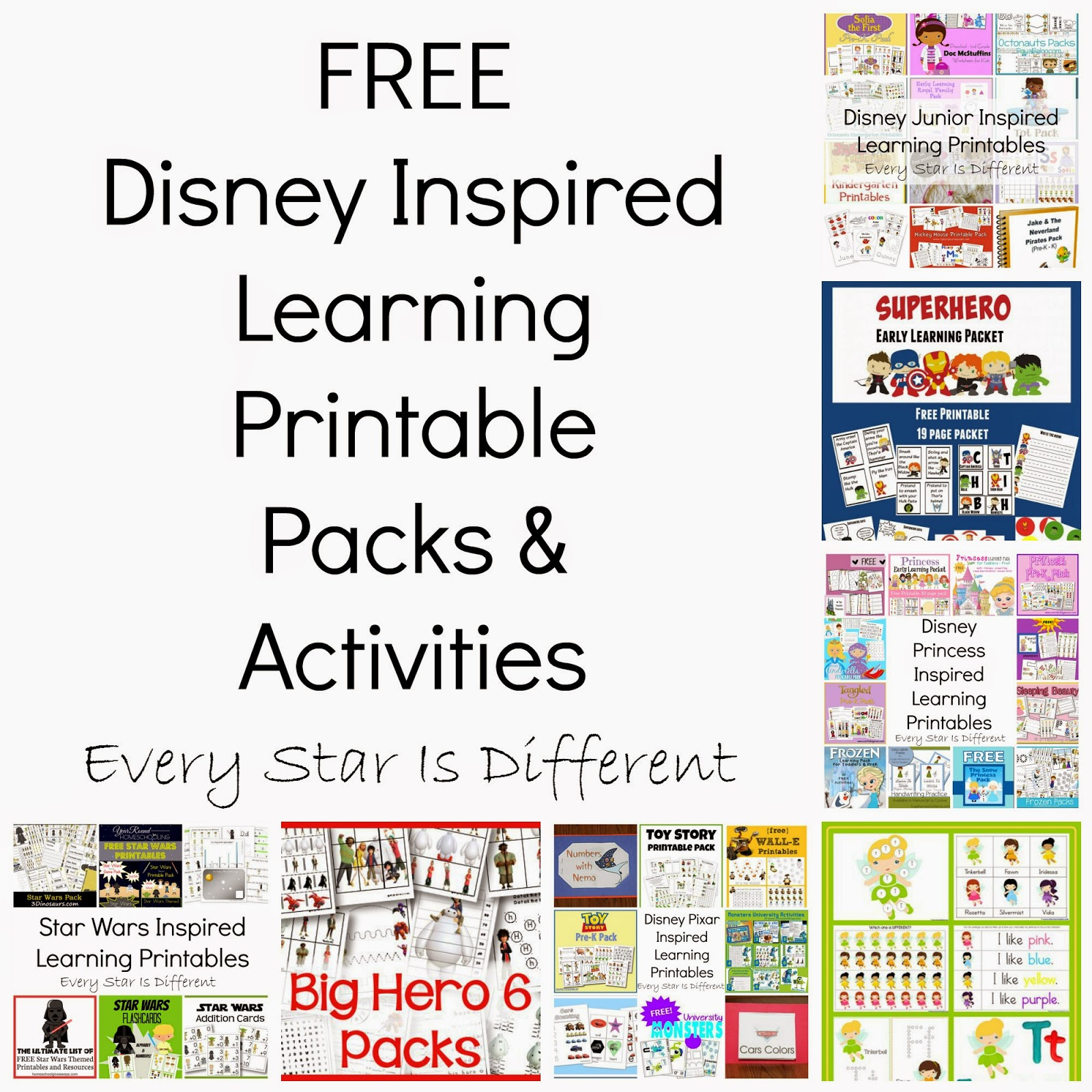 Free Disney Inspired Learning Printable Packs &amp;amp; Activities - Every - Free Printable Disney Stories