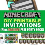 Free Diy Printable Minecraft Birthday Invitation   Clean Eating With   Free Printable Minecraft Birthday Party Invitations Templates