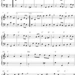 Free Easy Piano Sheet Music Score, The Star Spangled Banner   Free Printable Piano Sheet Music For The Star Spangled Banner