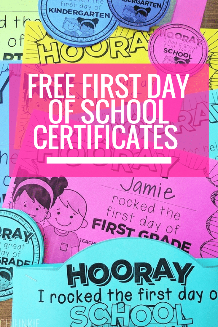 Free Editable First Day Of School Certificates - Teach Junkie - Free Printable First Day Of School Certificate
