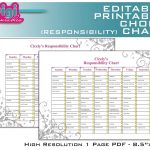 Free Family Chore Charts Printable | Editable / Printable Chore   Free Editable Printable Chore Charts