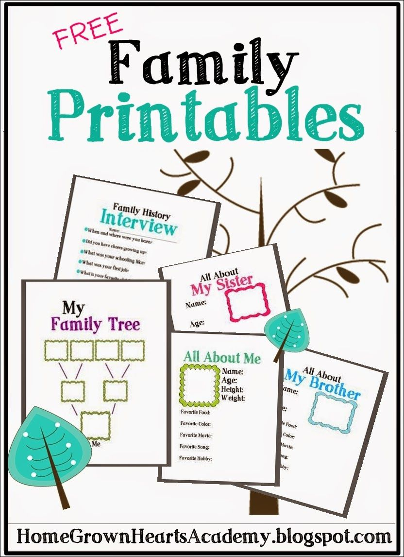 Free Family Printables | Activity Days | Family Theme, Family - My Family Tree Free Printable Worksheets