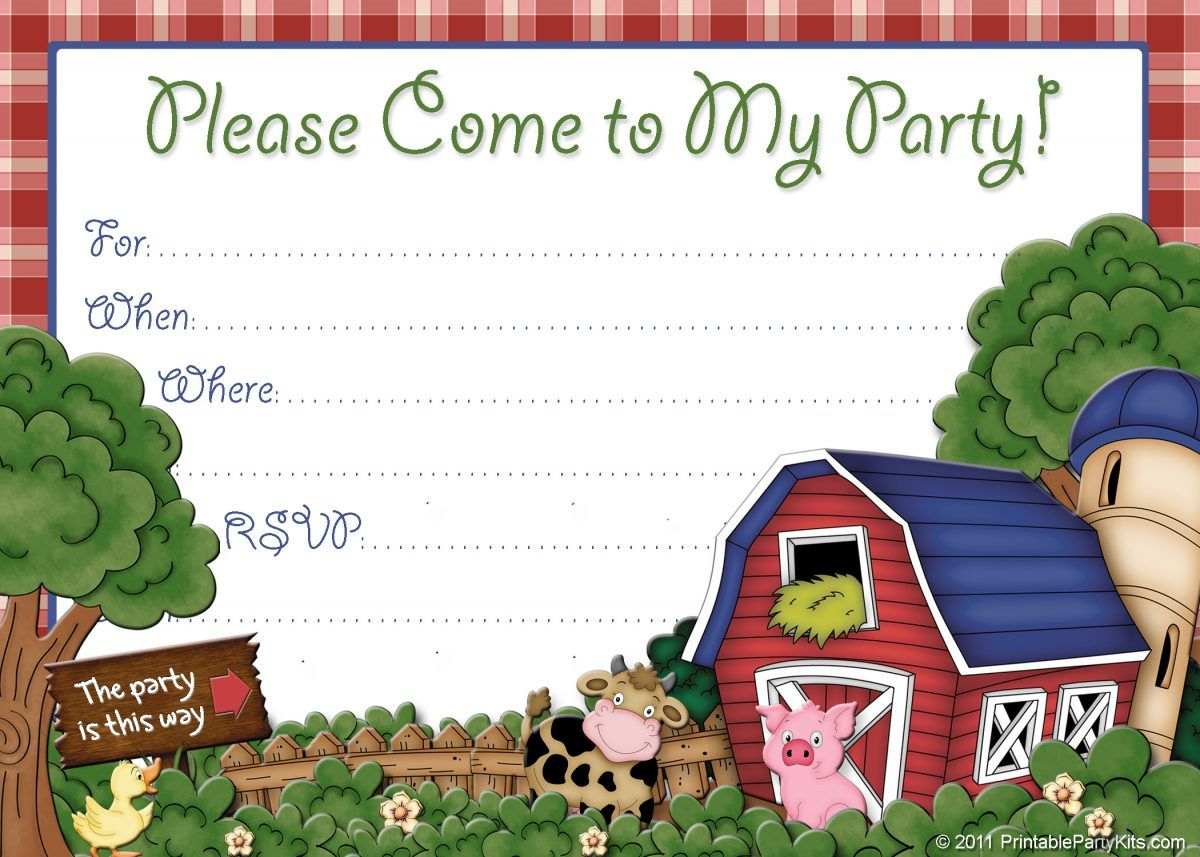 Free Farm Birthday Invitations – Bagvania Free Printable Invitation - Free Printable Farm Birthday Invitations