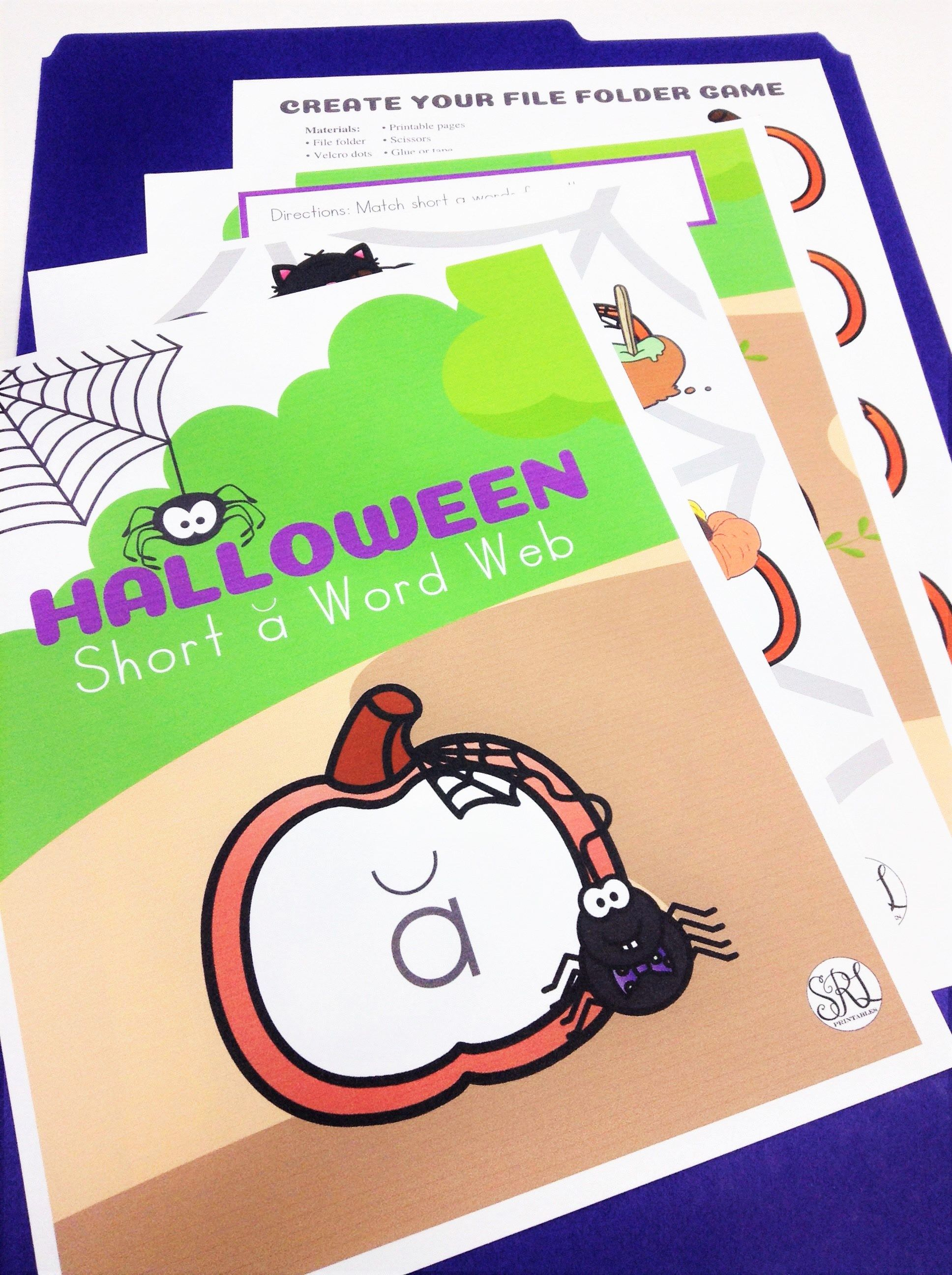 Free File Folder Game For Halloween! K-2 | Halloween | Folder Games - Free Printable Fall File Folder Games