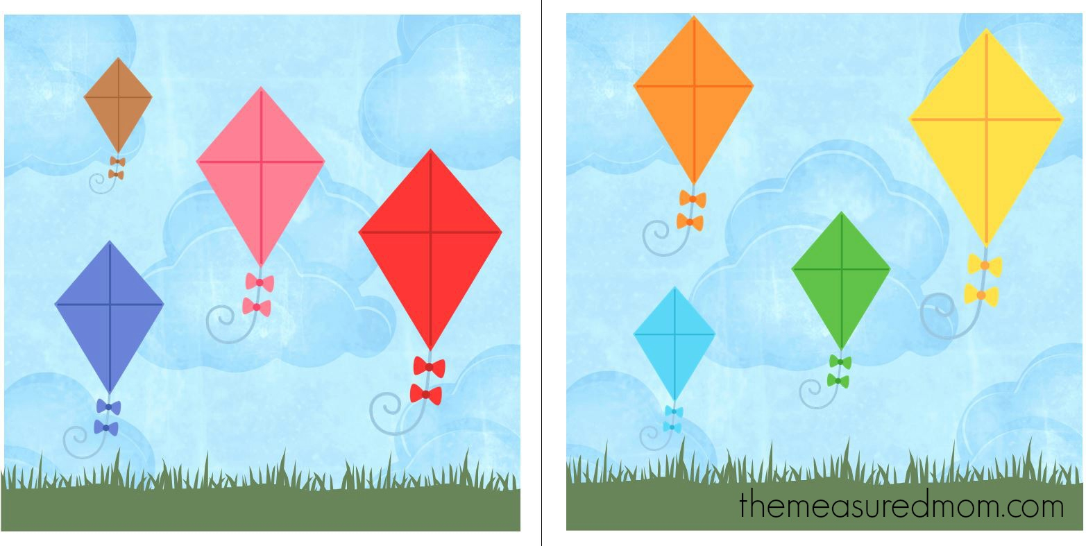 Free File Folder Game For Preschoolers: Kites! - The Measured Mom - Free Printable Math File Folder Games For Preschoolers